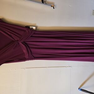 American Living Red Ruched Wrap Maxi Gown